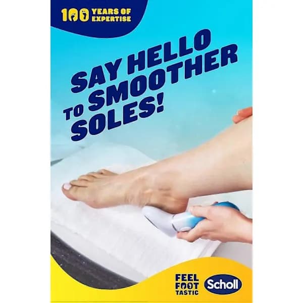 Scholl Velvet Smooth elektrisk fodsliber (våd og tør) - Blå