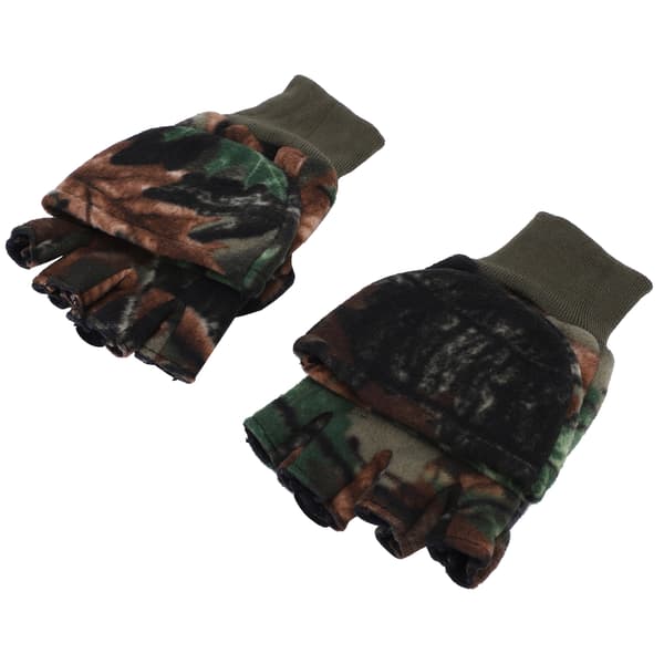 Tykk, holdbar, beskyttende vinterfiskehandske med eksponerede/foldede fingre.