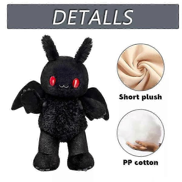 35 cm Mothman plyschleksak, gotisk skräck gosedjur för bebis
