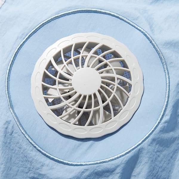 Kølevest med 3-trins ventilator, åndbar og kraftfuld til sommer, lyseblå, XL