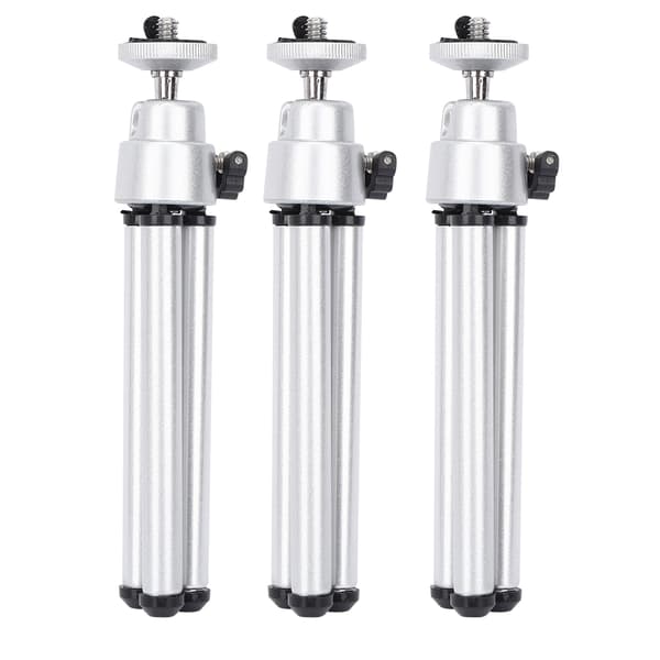 3 STK Mini Stativ til Teleskop, Sølv Aluminiumlegering med Anti-Vibrations Polstret Lak