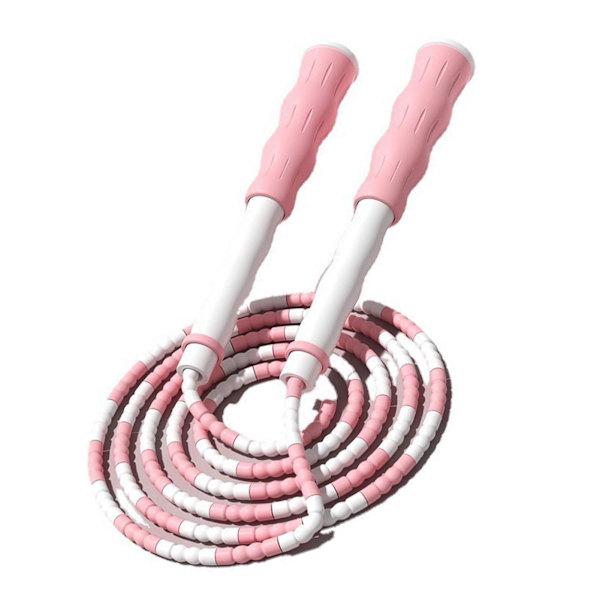 Justerbart segmenteret sjippetov, anti-sammenfiltring, fleksibel PP-plast, pink, til børn