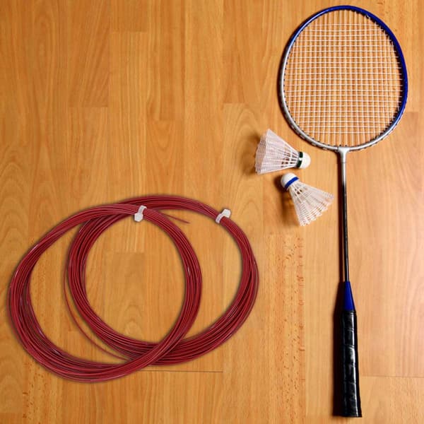 2 st badmintonsträng 10m hög flexibilitet hållbar för racket (röd)