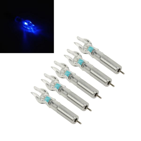 5 STK LED Lysende Pilehoveder med Batteri til 6,2 mm Indvendig Diameter (0,24 tommer) Bue- og Pil Tilbehør - Blå