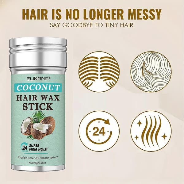 Styling voksstift, anti-frizz voksstift, ikke-fedtende udglattende voksstift