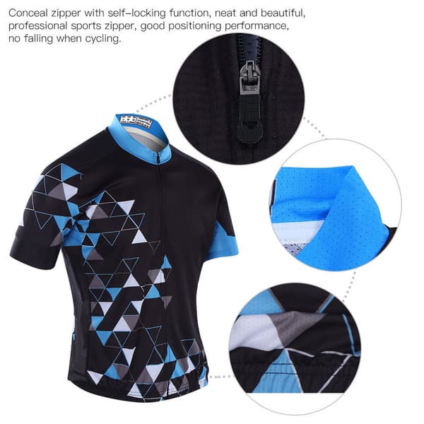 Cykeltrøje til mænd, kortærmet, sommer, polyester, størrelse S