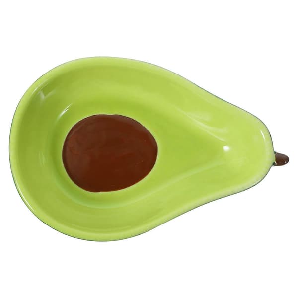 Avokadoformad keramikskål, lämplig för snacks och mat.