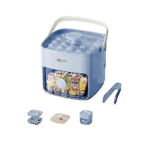 Bærbar ismaskine – 48 cu. ft. Bordpladeismaskine med push-to-open udløser (blå)