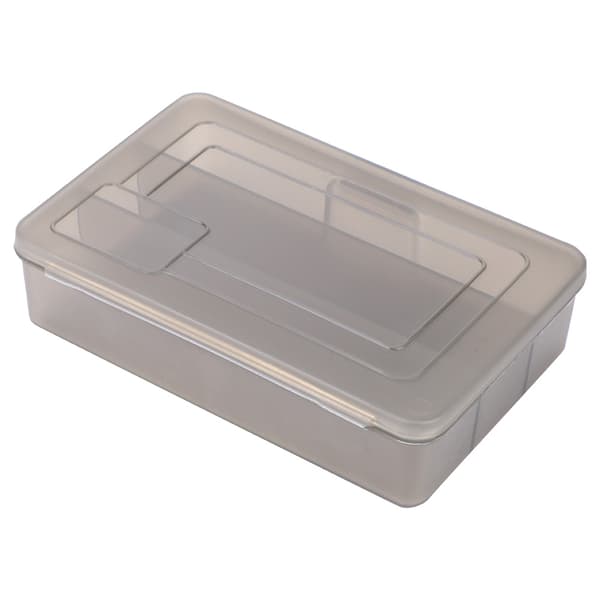 Fiskedragslåda med 3 fack, transparent, hållbar plast