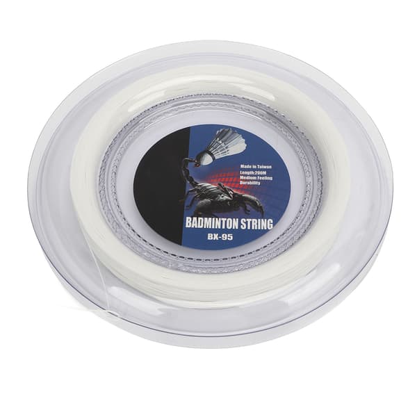 Badminton Racketstreng, Høy Elastisitet Harpiksfiber, Slitesterk, 200m, Hvit