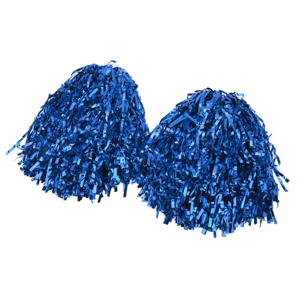 2 STK Cheerleading Pom Poms med Solid Håndtak for Dans, Skole, Sport, Spill, Lagånd - Blå