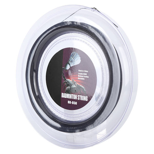 Badminton Racket String 200m Nylon 0.72mm BX650 Svart for Trening