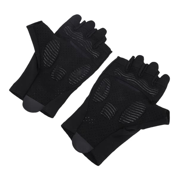 Cykelhandsker Halvfinger Anti-slip Stødabsorberende Åndbar Reflekterende Sort XL