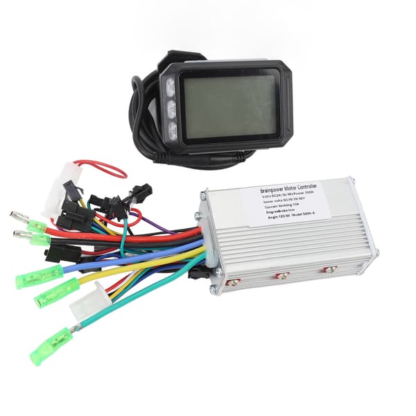 350W børsteløs controller og LCD-måler S600 24V 36V 48V med kabel til elcykel