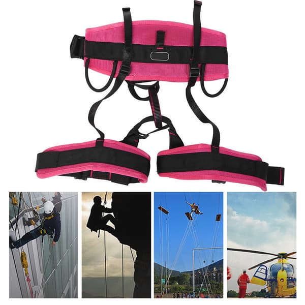 Halvkropps säkerhetssele för bergsklättring, klättring, flygarbete, camping - rosa