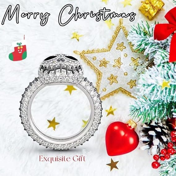 Kranie Jule Ring, Mode Kranie Sød Jul Halloween Ringe, Dryp Olie Diamant Djævel Mode.