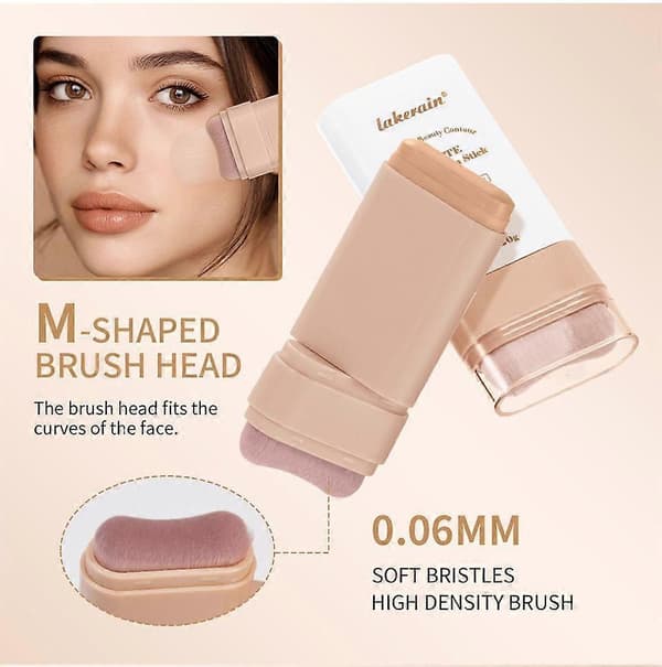 Matt Foundation Stick - Full Coverage Concealer og Contour Stick med Innebygd Applikator, Lys