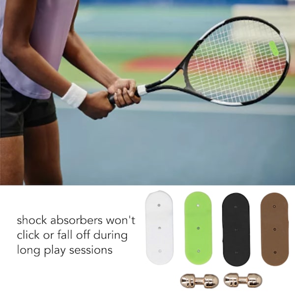 4 stk. bløde silikone vibrationsdæmpere til tennisketchere med 4 spænder