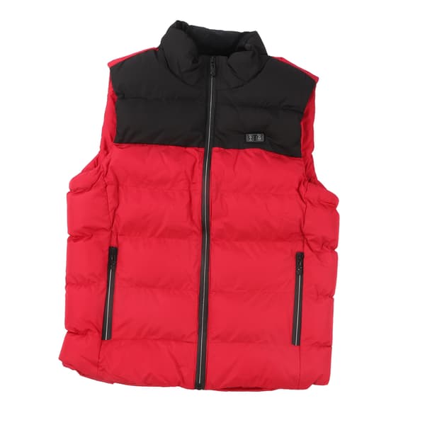 Elektrisk oppvarmet vest USB 15 varmesoner polyesterfiber svart rød 2XL