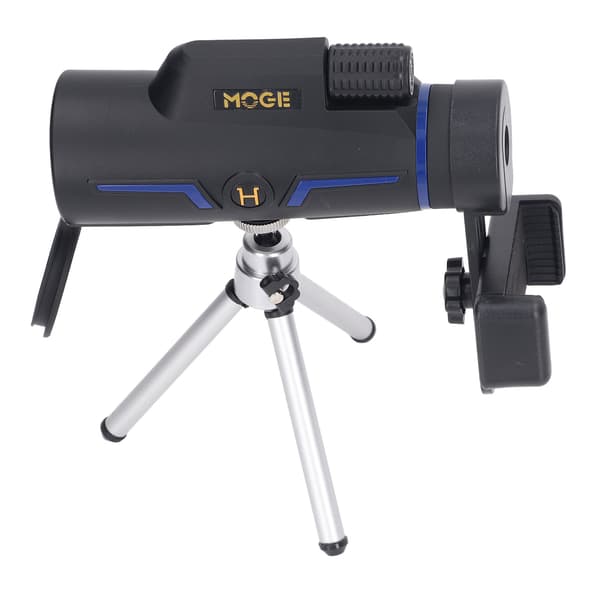 Högdriven 10x42 monokulär kikare med stativ, silver, för utomhusbruk
