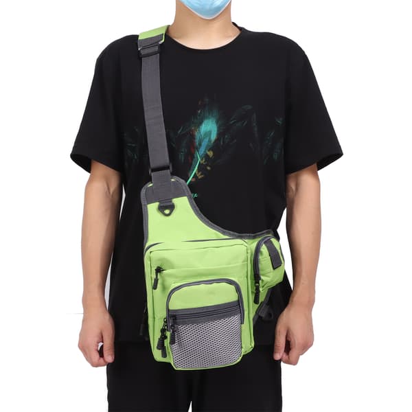 Multifunktionel Crossbody Fisketaske i Polyester med Justerbare Stropper (Grøn)