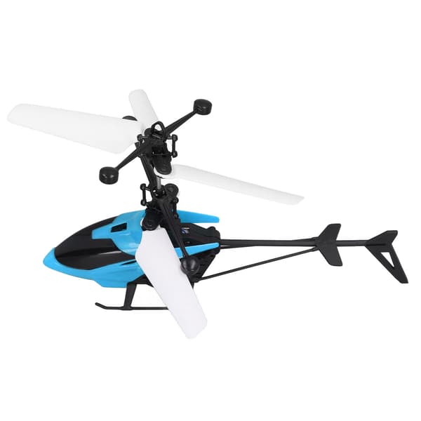 Mini RC Helikopter med Induktionsbelysning, Fallsäker, Stabil Rotationshastighet, Blå