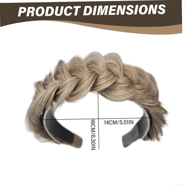 Tandat flätat hårband, bred fiskbensfläta, elastisk design; lämplig för kvinnor och flickor.