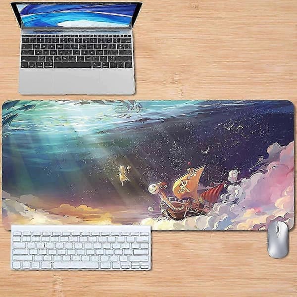 Anime musematte 90x40cm Naturgummi Vanntett Stor Musematte Gaming Musematte med Antiskli