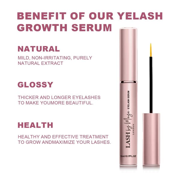 Mascara LASH GROWTH SERUM Mild, lang, naturligt krøllende, sort og tyk 5ml mascara 3pcs