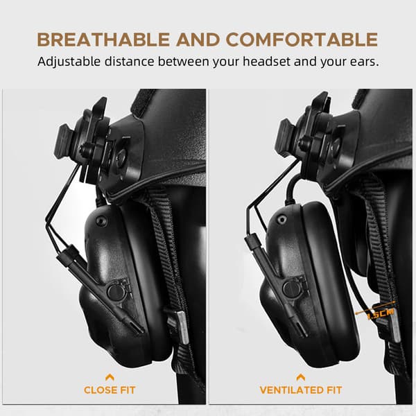 Hjelm Headset Skinneadapter med 360° justerbar montering til 19-21 mm skinner