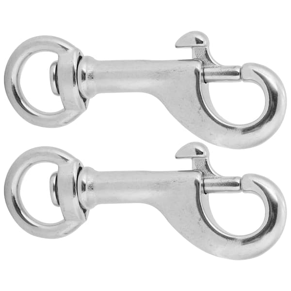 2 stk svingbar dykkerkrok 316 rustfritt stål ovalt øye 68 mm klips
