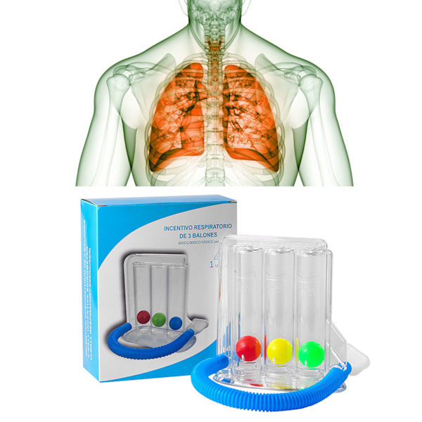 Bærbar dybdeåndedrætsøvelse med inhalationsmålesystem, 3 kugler