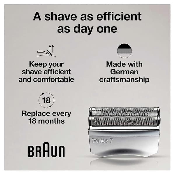 Braun Series 7 70S -parranajokoneen teräverkon vaihtokotelo (hopea) 1pcs