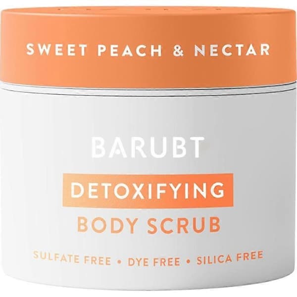 Söt persika kroppsskrubb - Exfolierar, tar bort död hud och återfuktar.