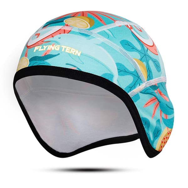 Babyvarm mössa med älvfruktdesign, ljusblå, polyuretanpolyester, för skidåkning och cykling.
