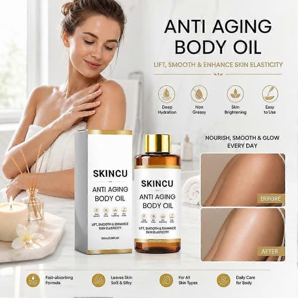 Anti-Aging Kroppsolja - Uppstramande, Återfuktande & Snabbt Absorberande - 100ml