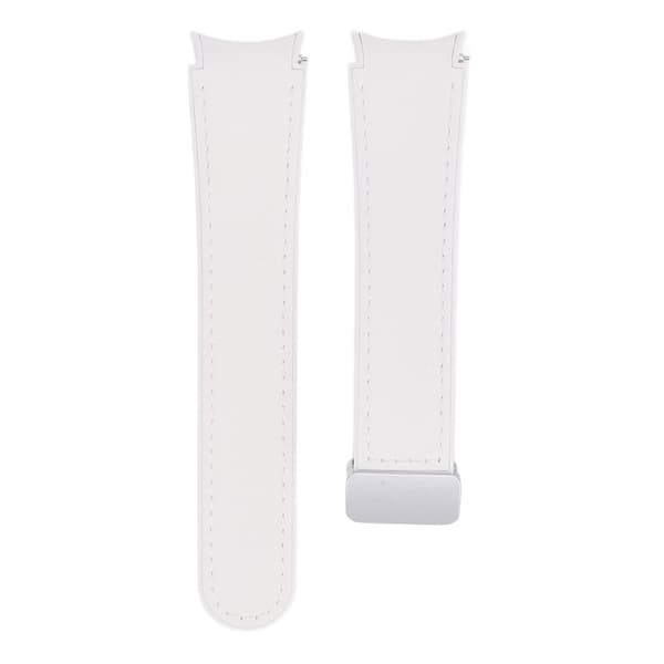 Silikonarmband för Watch 4 5 6 med vikbart spänne, absorberande och snabbfäste, vit