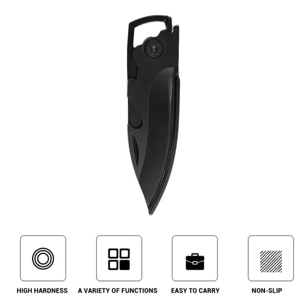 Miniatyr foldekniv, multifunksjonell bærbar nøkkelring for camping og selvforsvar
