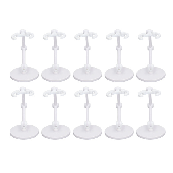 10 sæt standere til 6-tommer actionfigur minidisplays, hvid plast