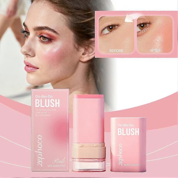 2-i-1 blush og mat gloss, lommestørrelse, vandafvisende og letvægts