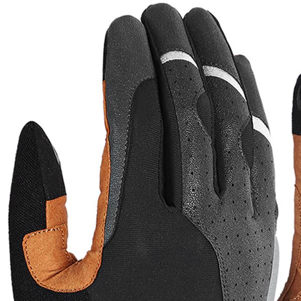 Motorcykelhandsker med fulde fingre, skridsikre, stødabsorberende, mesh, taktisk design, sort og gul, medium
