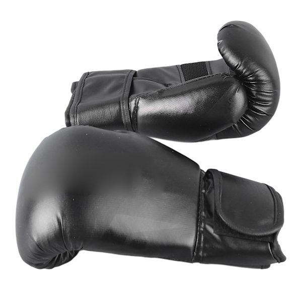 Svarta 8oz boxhandskar, bekväma PU-säckhandskar, säker passform, boxningstillbehör