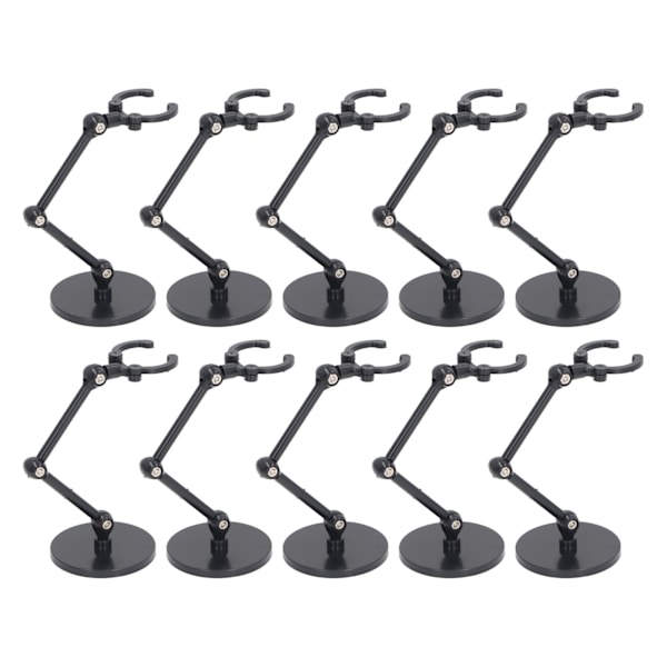 10 Mini Figurstandere til 6-tommer Actionfigur Displaystandere, Sort Plastik