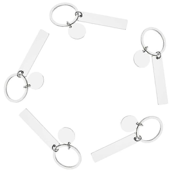 DIY Bogstav Nøgleringe, Blank Nøgleringe i Rustfrit Stål, Graverede Blank Nøgleringe