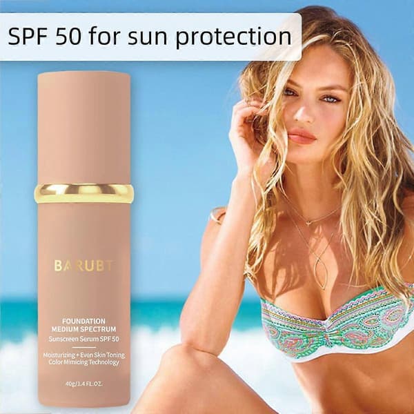 Middels dekkende solkremfoundation SPF 50, naturlig dekning