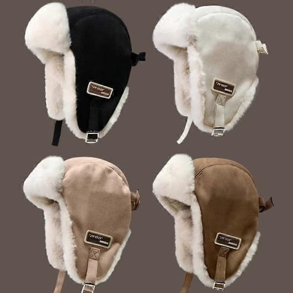Ushanka-hat til kvinder med øreklapper, velegnet til piger; beskytter ørerne, giver vindtæt varme, a