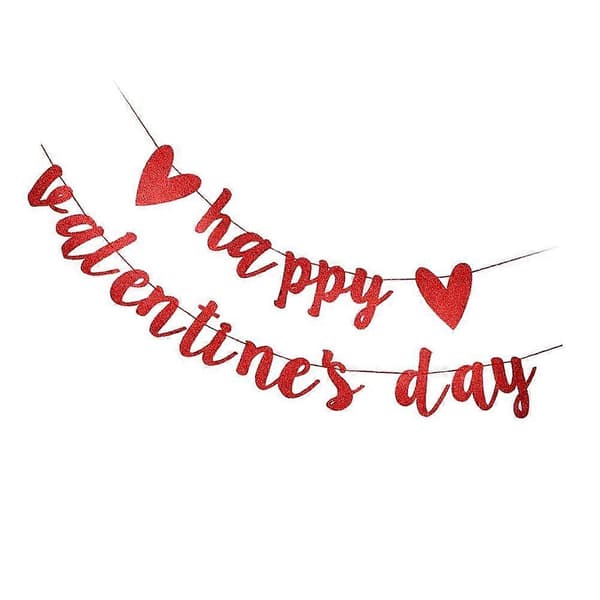 glitrende paljettpapirbanner for en Valentinsdag-fest