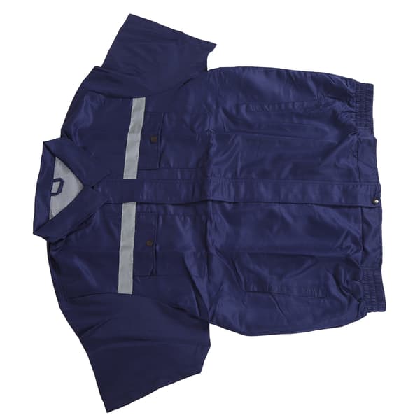Blå jakke med dobbelt køleventilator, UV-beskyttelse, udendørs sommer, 4XL