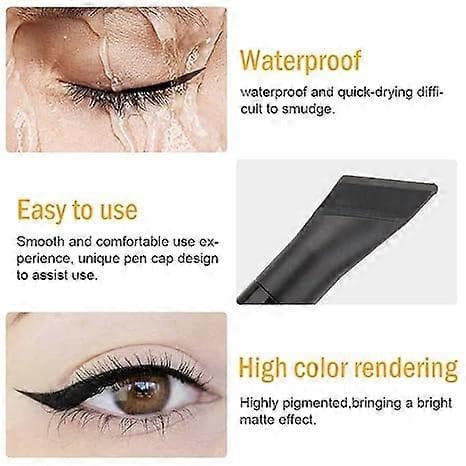Flydende vinget eyeliner stempel øjenblyant makeup sæt vandtætte farvede eyelinere mod vand