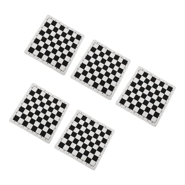 5 st rullbara schackset i PU-läder 35 cm internationellt bärbart schackset svart och vitt